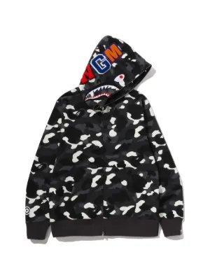 ★リバーシブル★ BAPEシャークパーカー A BATHING APE® Shark リバーシブル パーカー | ブラック | FARFETCH JP