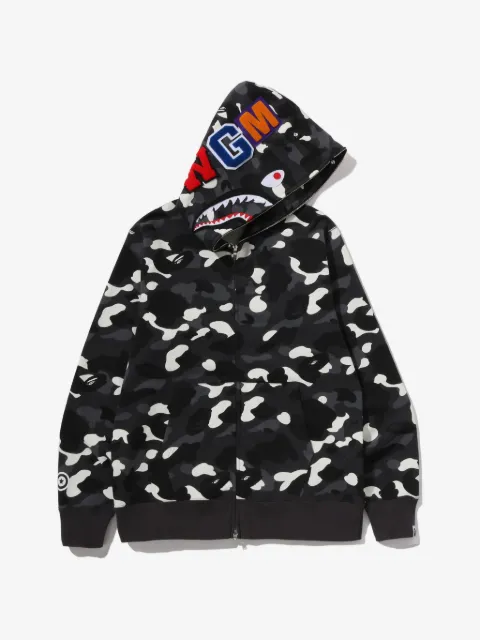 A BATHING APE® Shark camouflage-print hoodie