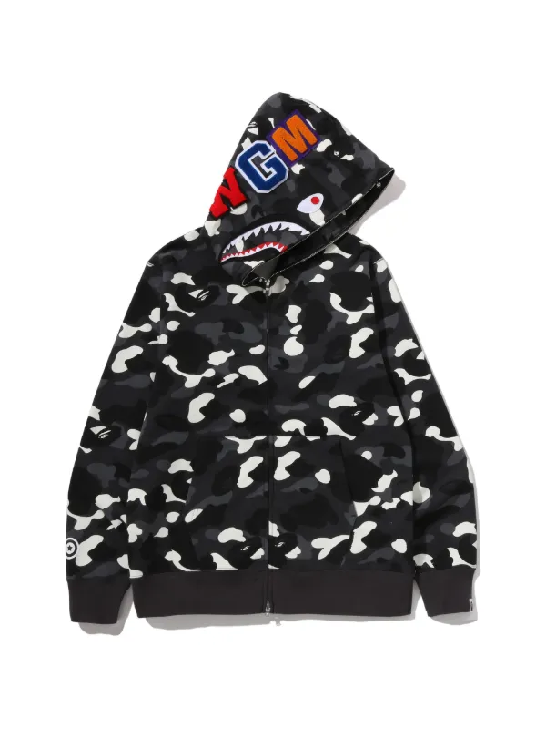 A BATHING APE® Shark カモフラージュ ジップアップ パーカー