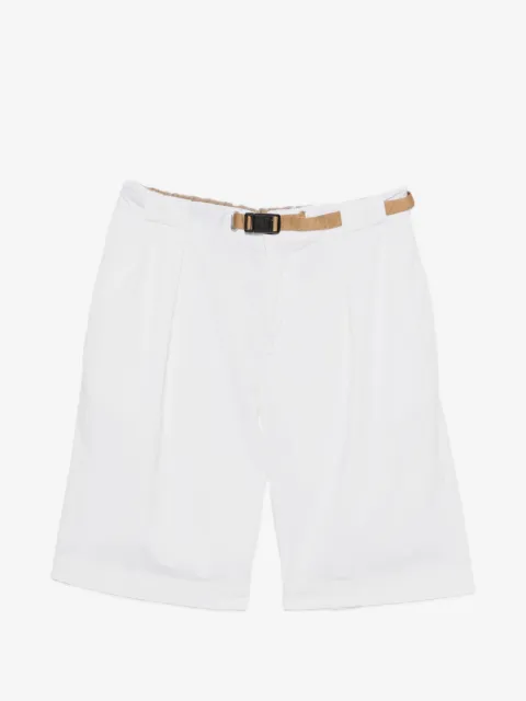 White Sand belted pleated shorts