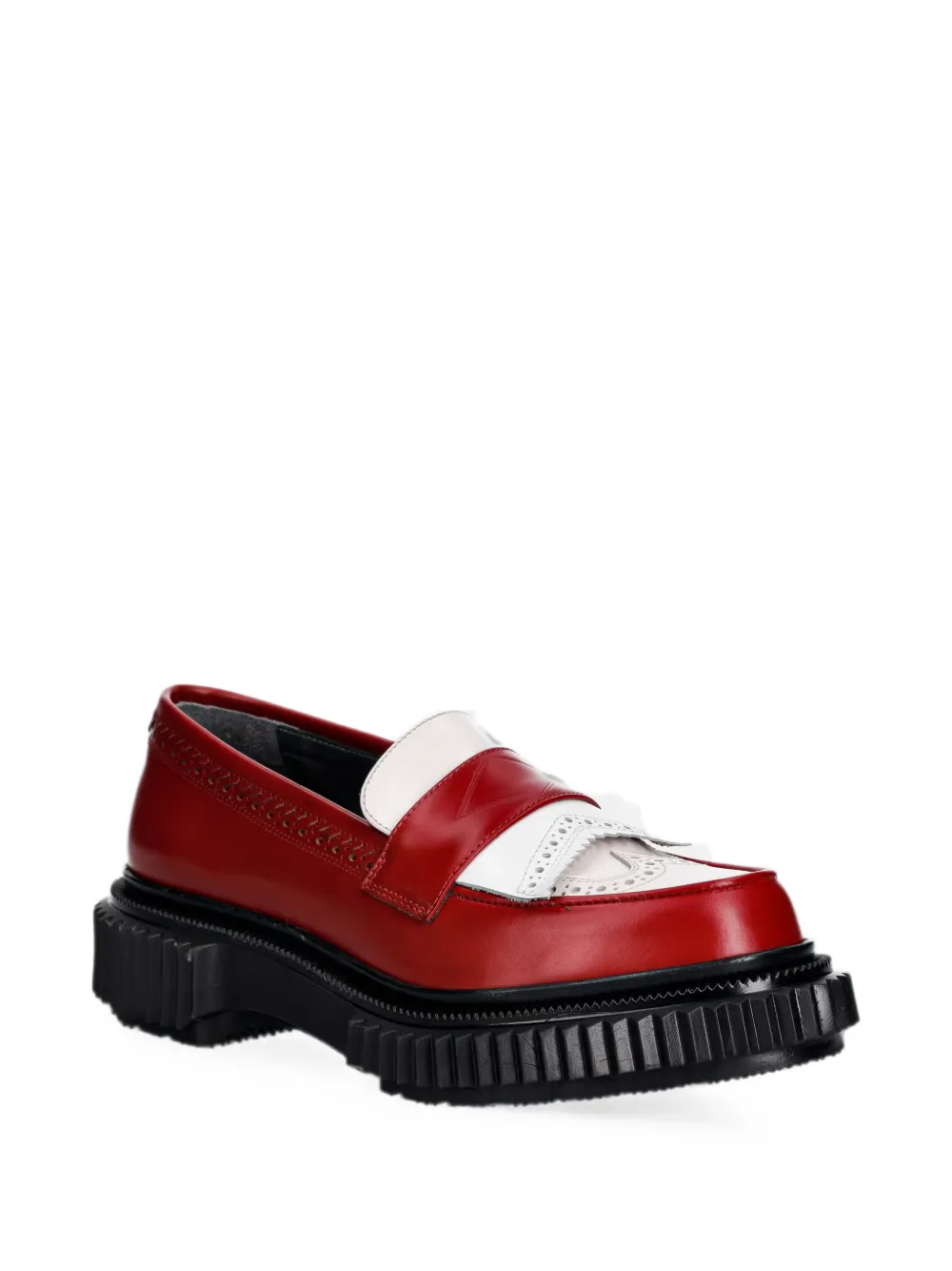 Adieu Paris brogue-detail leather loafers Rood