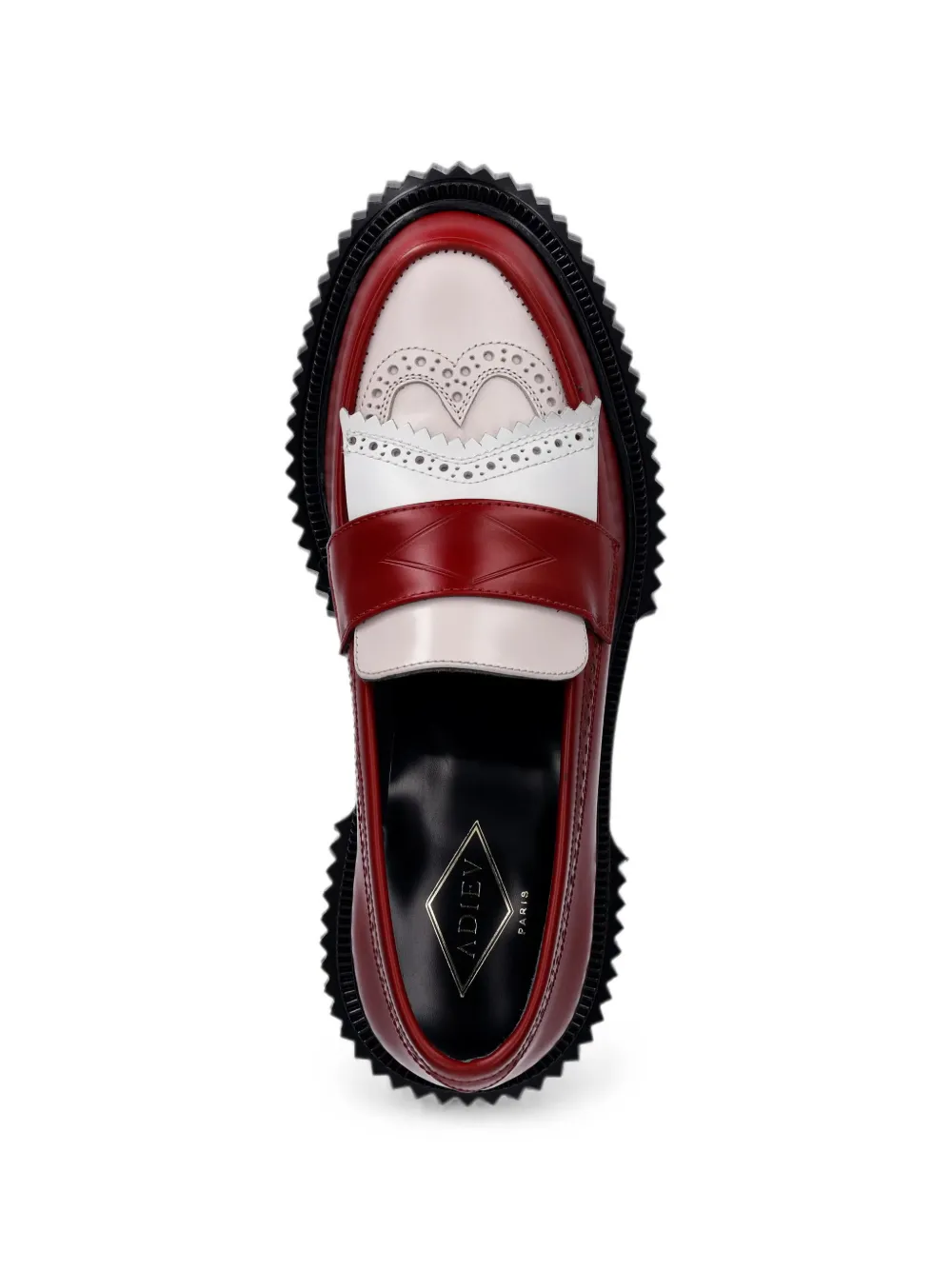 Adieu Paris brogue-detail leather loafers Rood