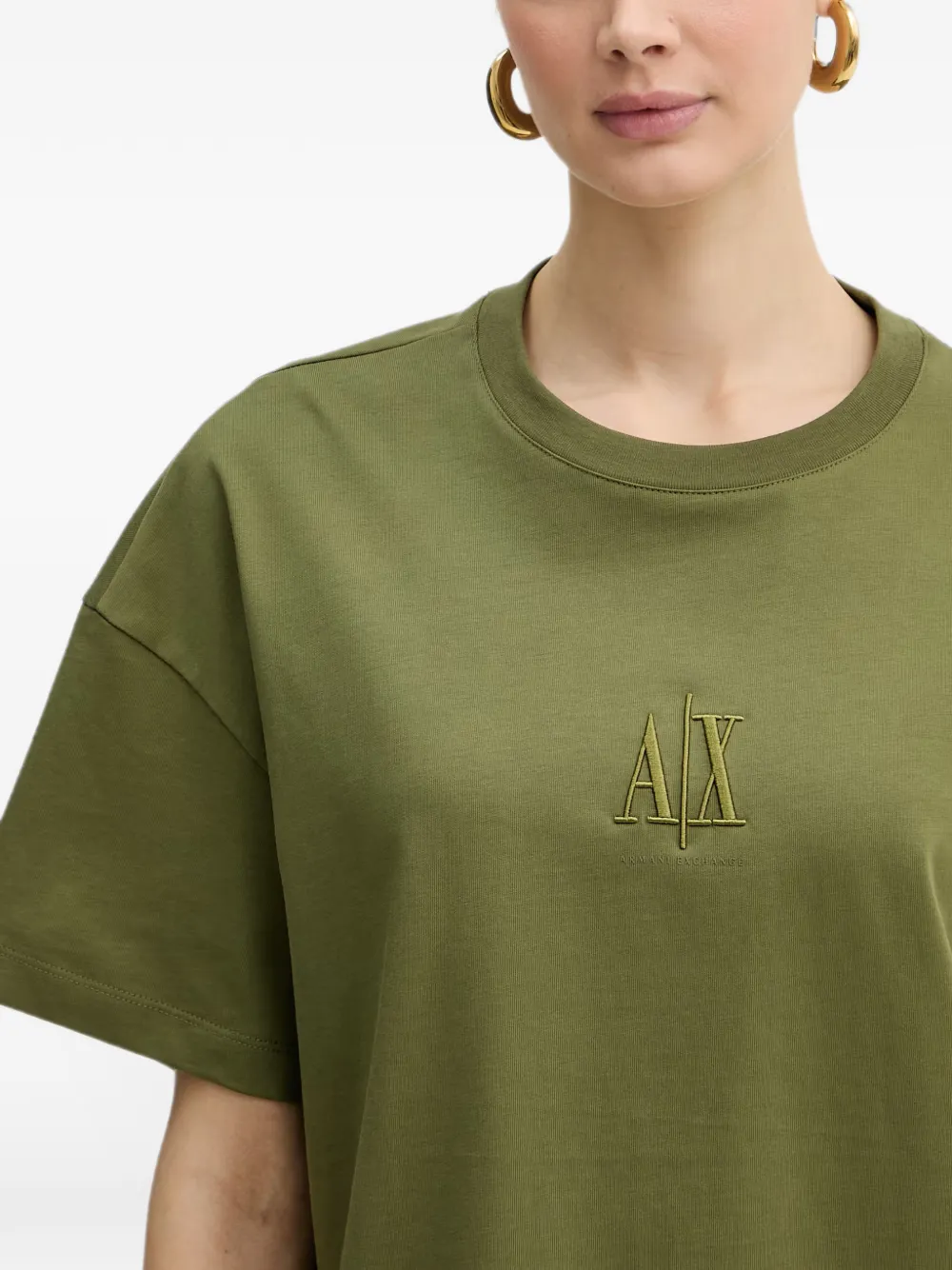 Armani Exchange T-shirt met geborduurd logo Groen