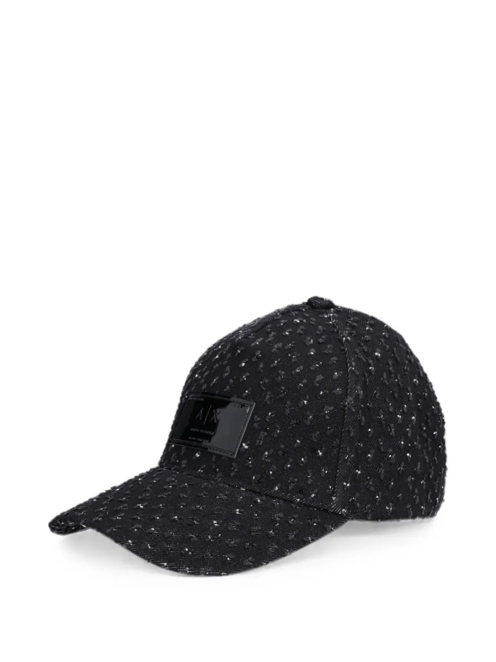 Armani Exchange bouclé logo-patch baseball cap - Nero