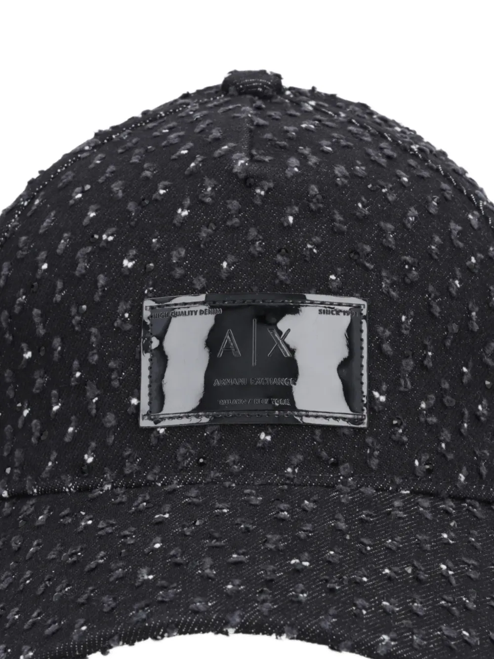  Armani Exchange Bouclé Logo-patch Baseball Cap - Negro 