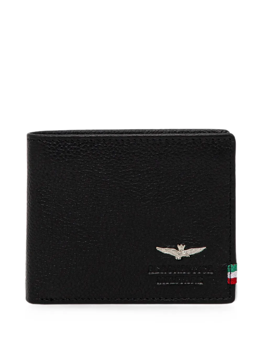 Aeronautica Militare logo-plaque bifold wallet - Nero