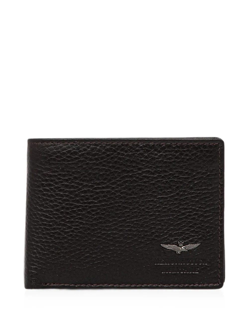 Aeronautica Militare logo-plaque grained wallet - Marrone