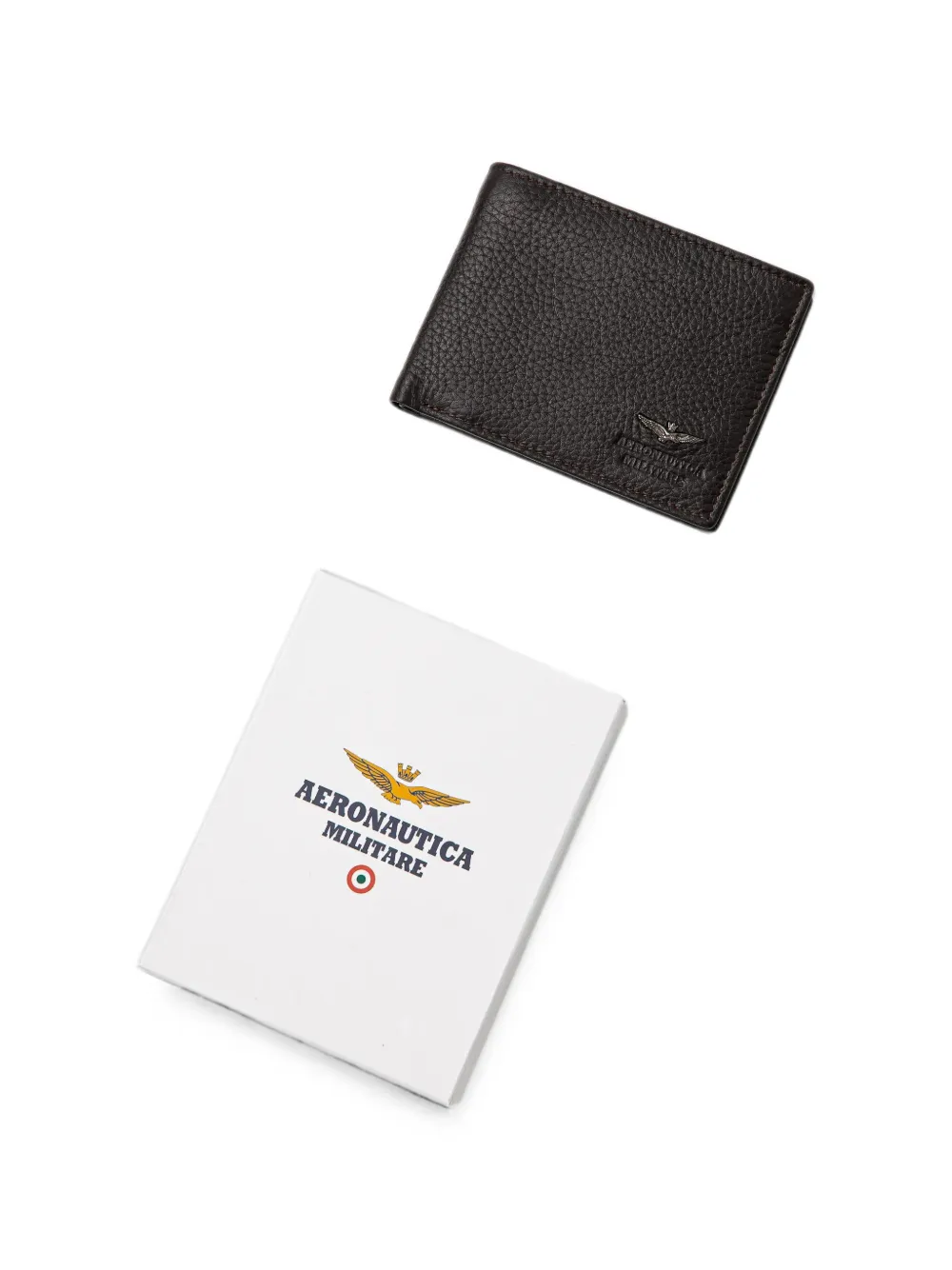Aeronautica Militare Portemonnee met logoplakkaat Bruin