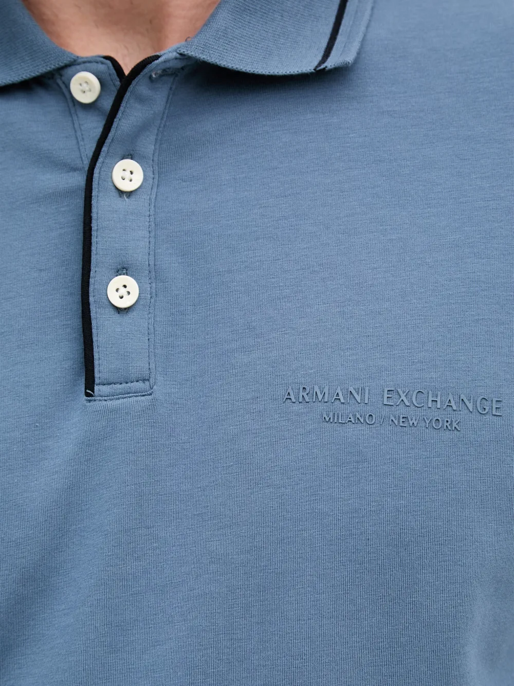 Armani Exchange Poloshirt met logo-reliëf Blauw