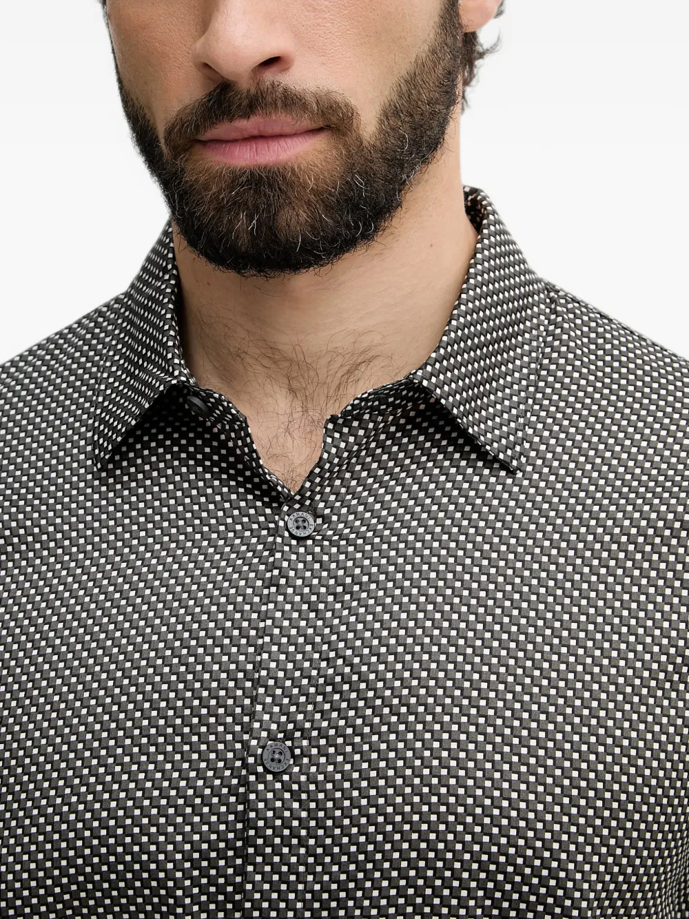 Armani Exchange Overhemd met geometrische print Grijs