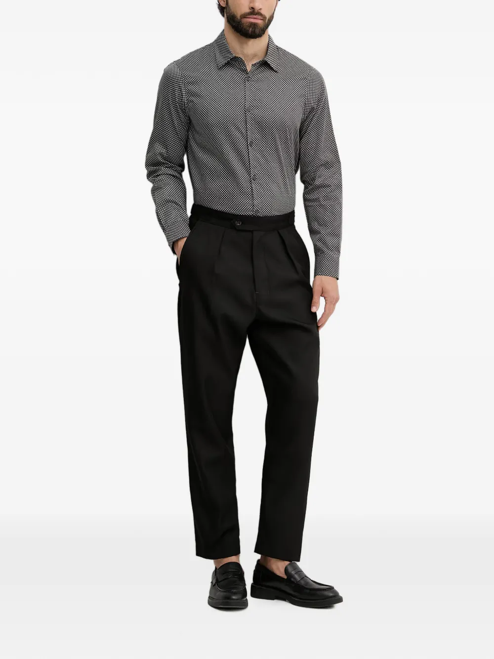 Armani Exchange Overhemd met geometrische print Grijs