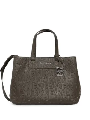 Armani Exchange logo-print zip-fastening Tote Bag | Black