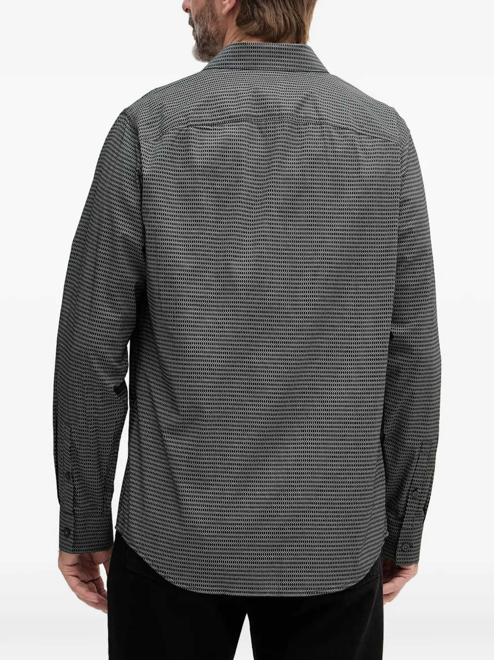Armani Exchange Overhemd met geometrische print Zwart