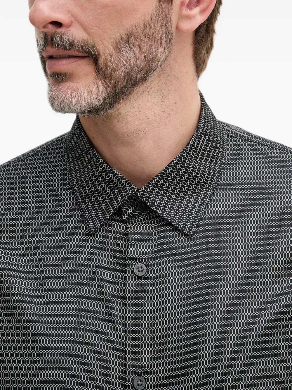 Armani Exchange Overhemd met geometrische print Zwart