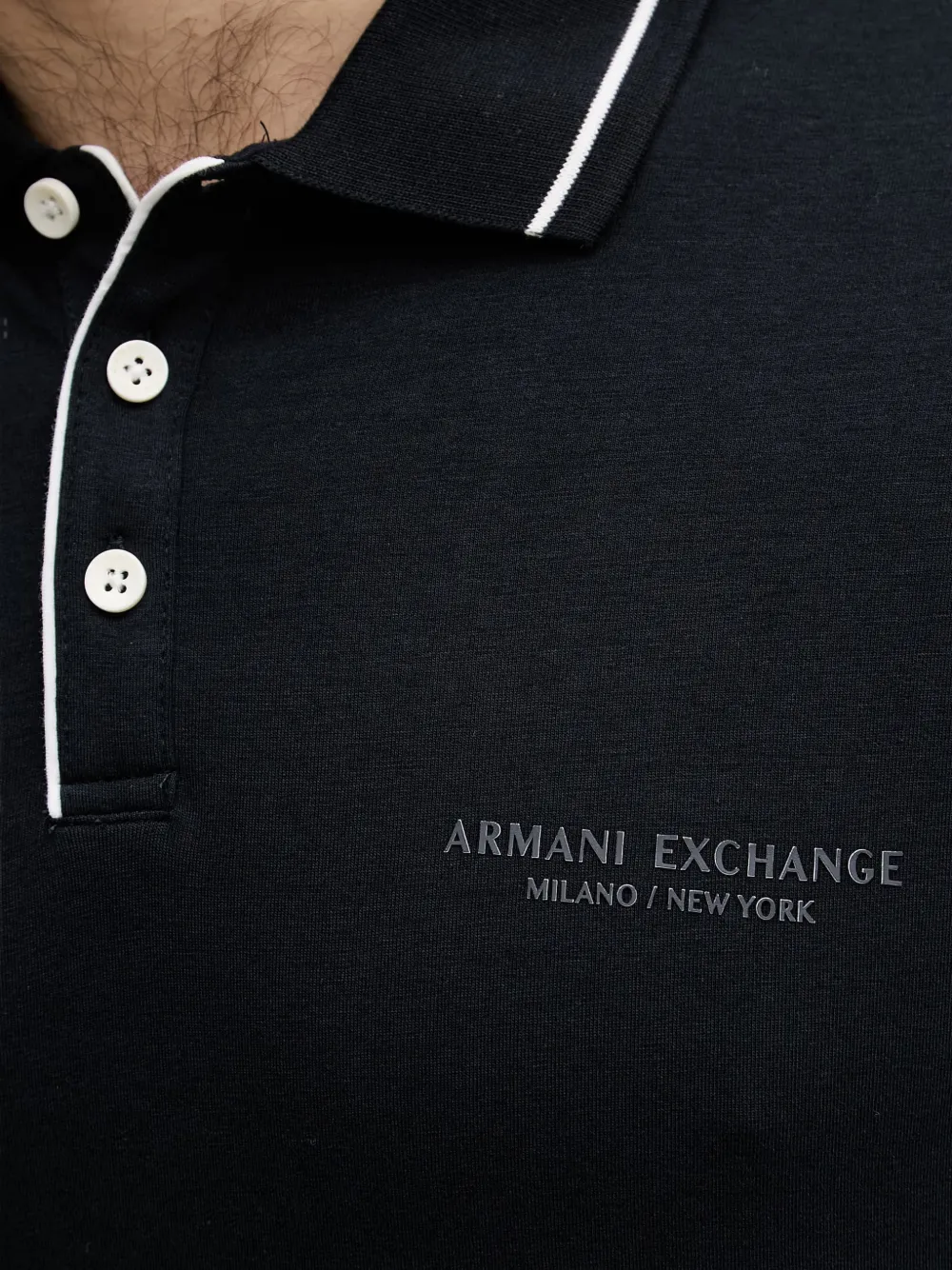 Armani Exchange Poloshirt met contrasterende afwerking Blauw