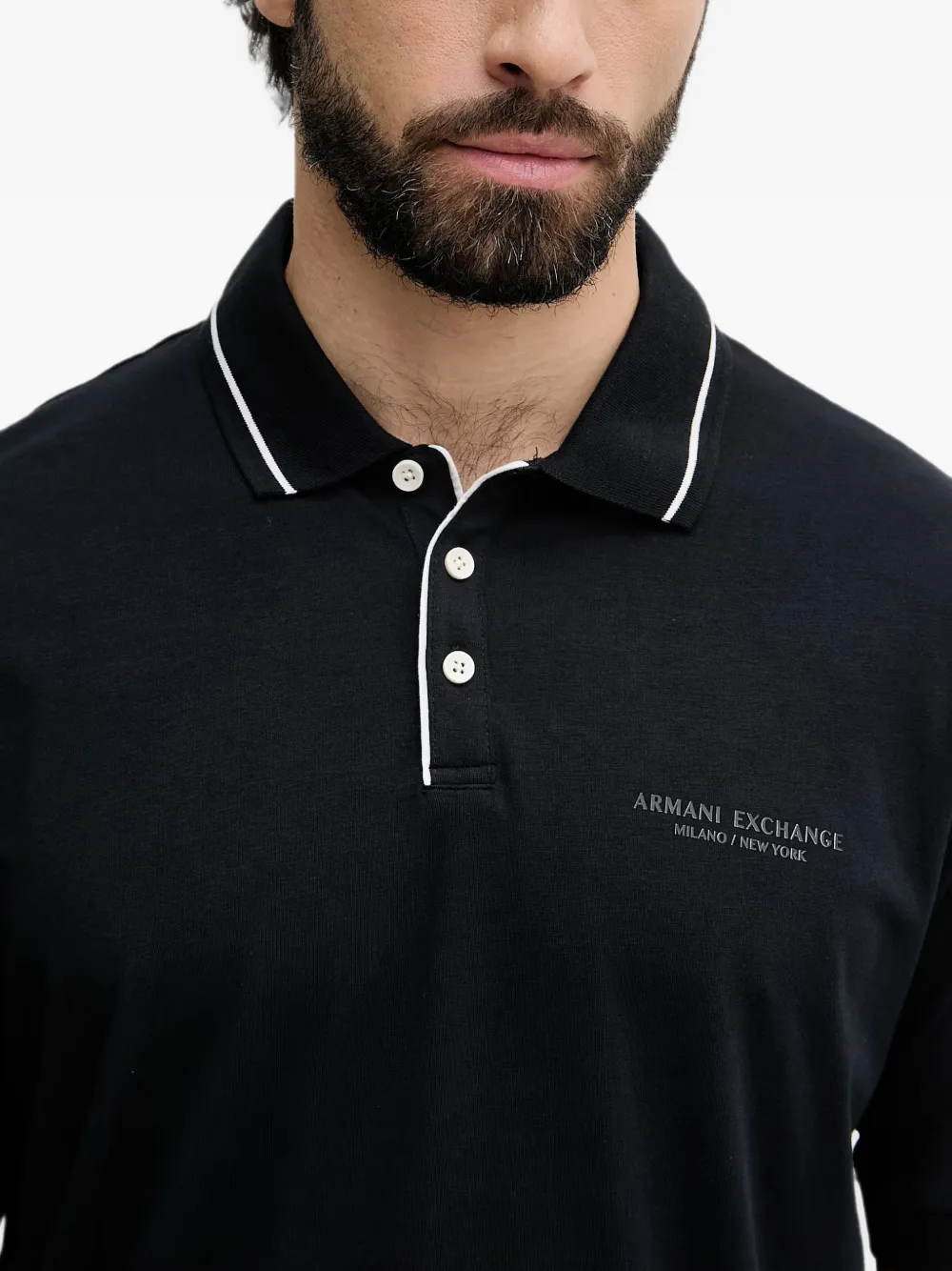 Armani Exchange Poloshirt met contrasterende afwerking Blauw