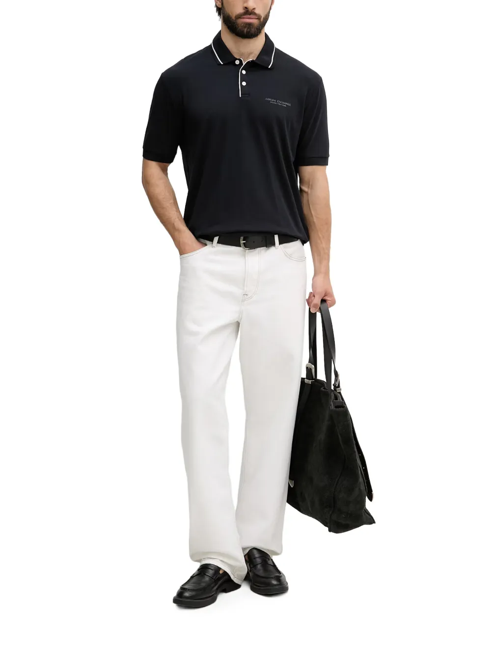 Armani Exchange Poloshirt met contrasterende afwerking Blauw