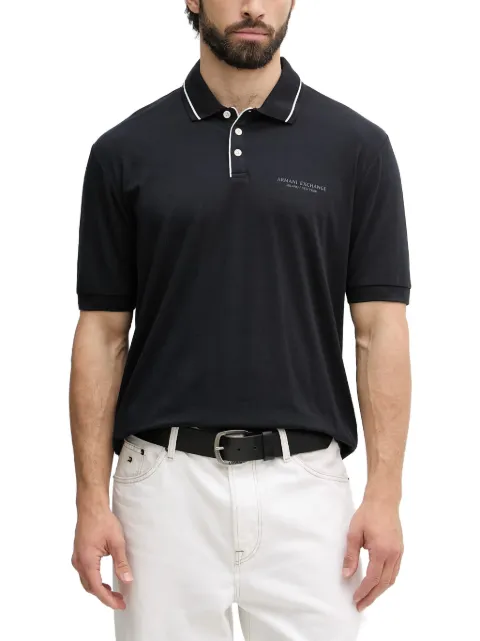 Armani Exchange logo-print contrast-trim polo shirt
