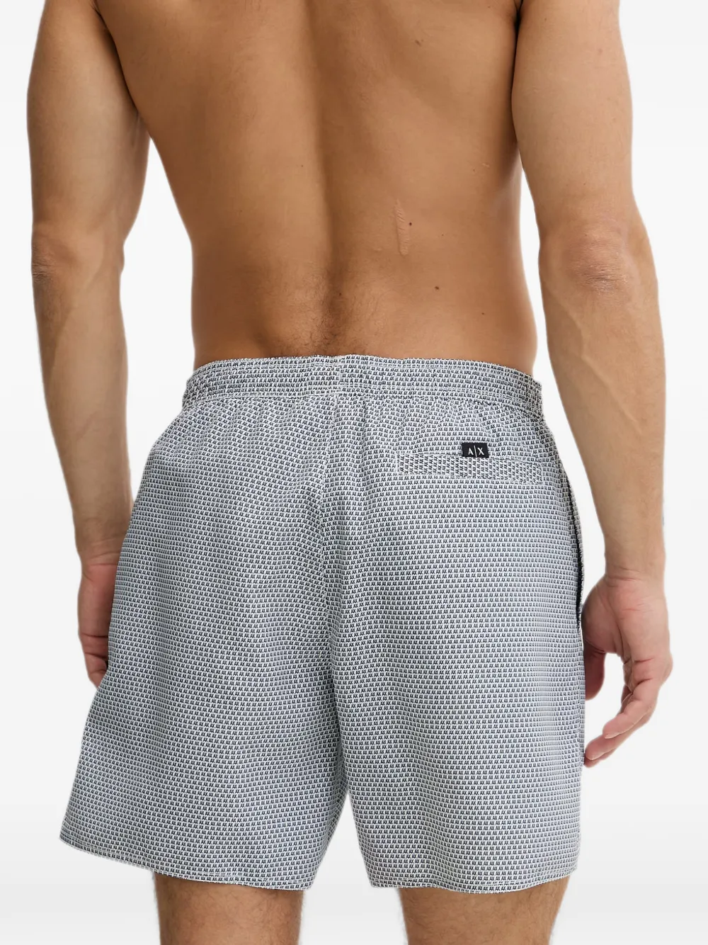 Armani Exchange Zwembroek met logoprint en trekkoord Grijs