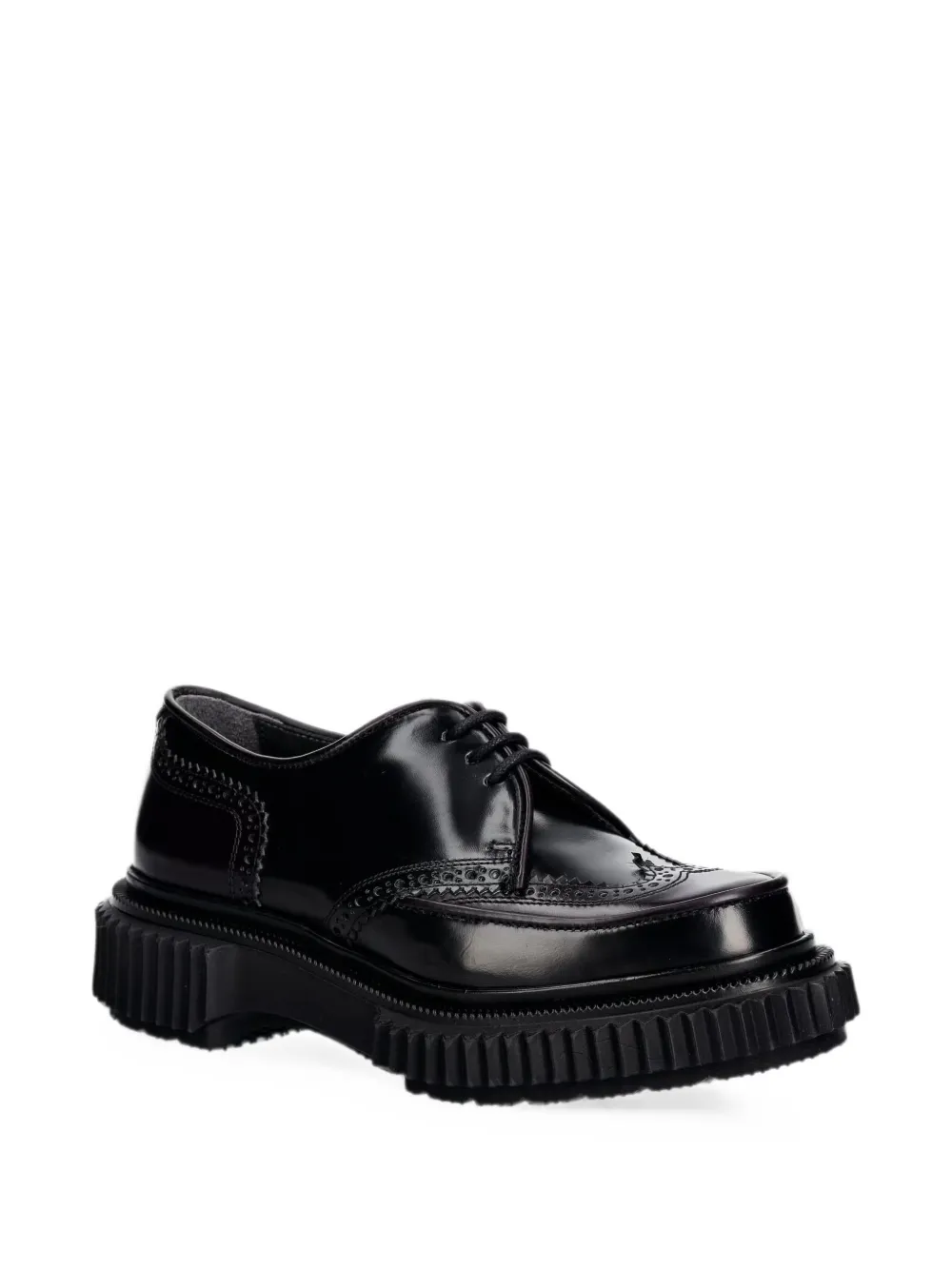 Adieu Paris brogue-detail chunky-sole derby shoes Zwart