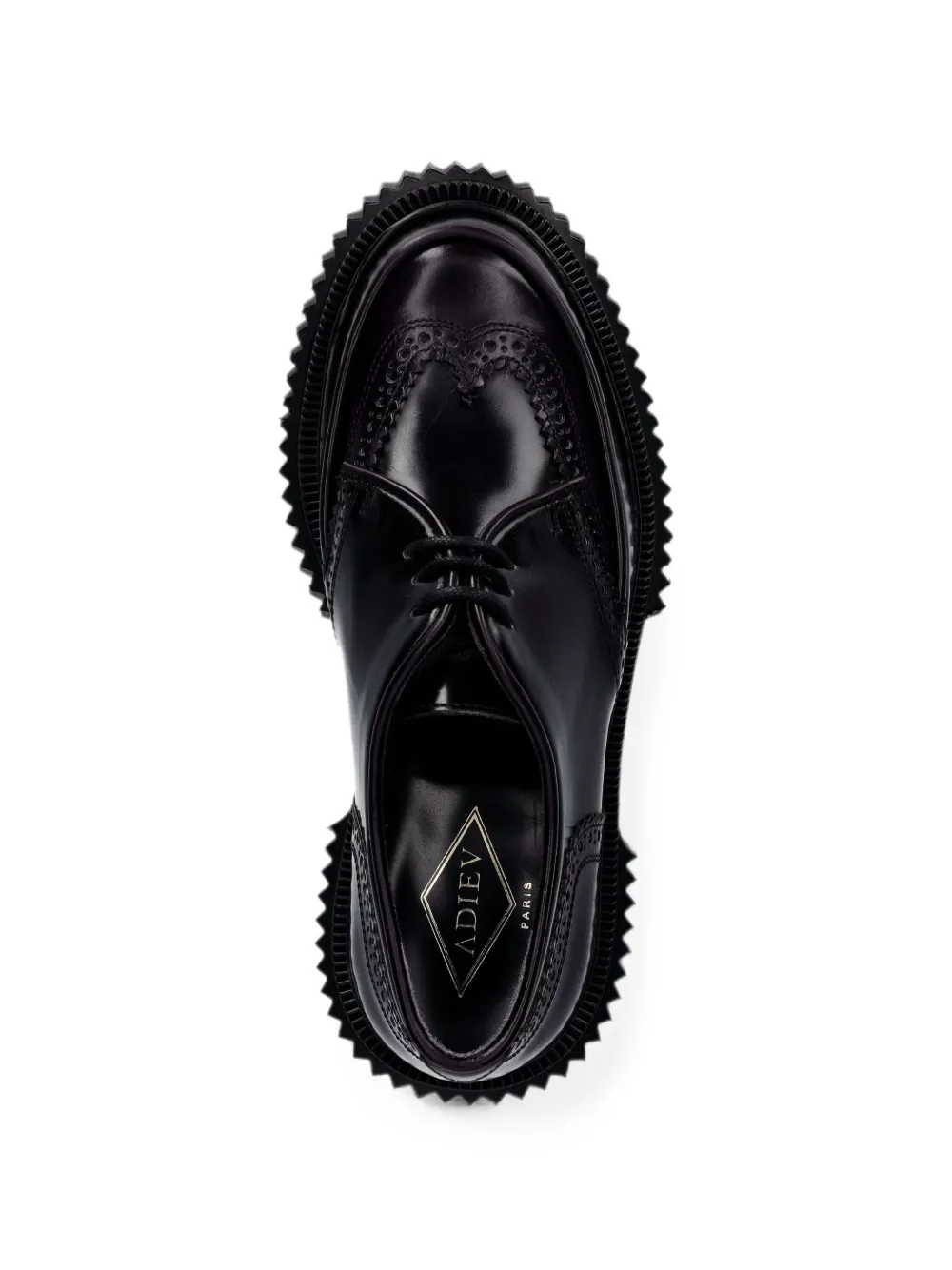 Adieu Paris brogue-detail chunky-sole derby shoes Zwart