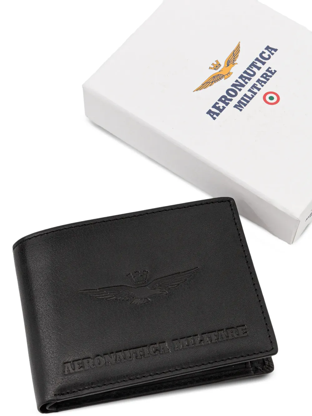 Aeronautica Militare Portemonnee met logo-reliëf Zwart