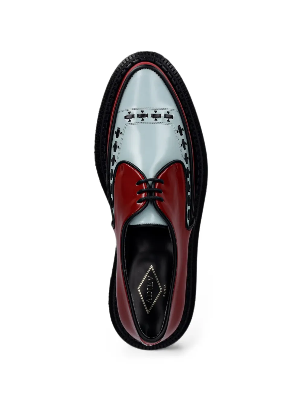 Adieu Paris woven-detail derby shoes Rood