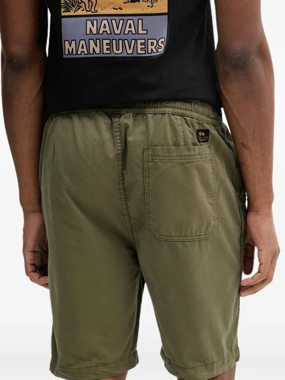 Alpha Industries Shorts met trekkoord Groen