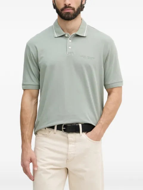 Armani Exchange logo-embroidered tipped polo shirt