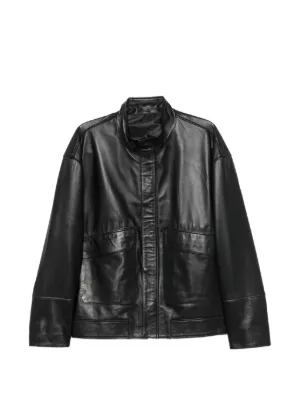 Neighborhood Leather Sports Jacket | Black | FARFETCH JO