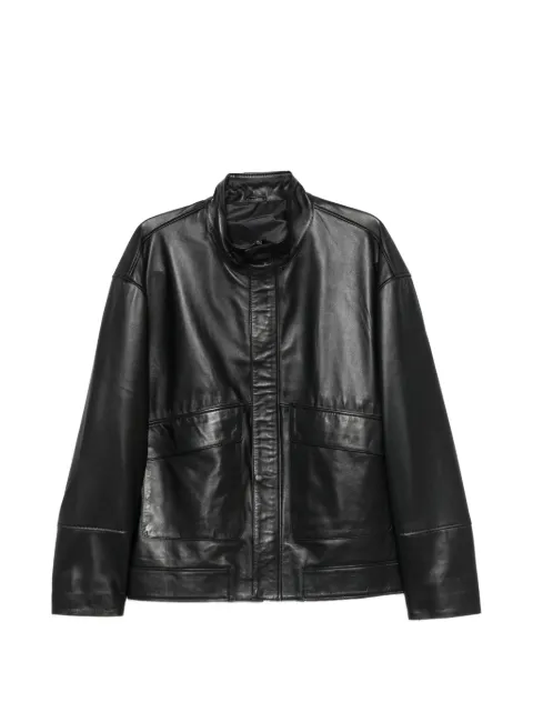 SERGIO MORETTI FIRENZE high-neck leather jacket