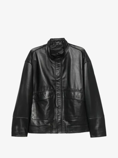 SERGIO MORETTI FIRENZE high-neck leather jacket