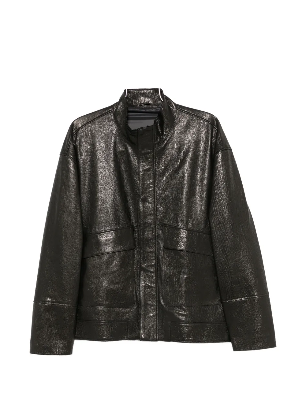 SERGIO MORETTI FIRENZE high-neck panelled jacket - Nero