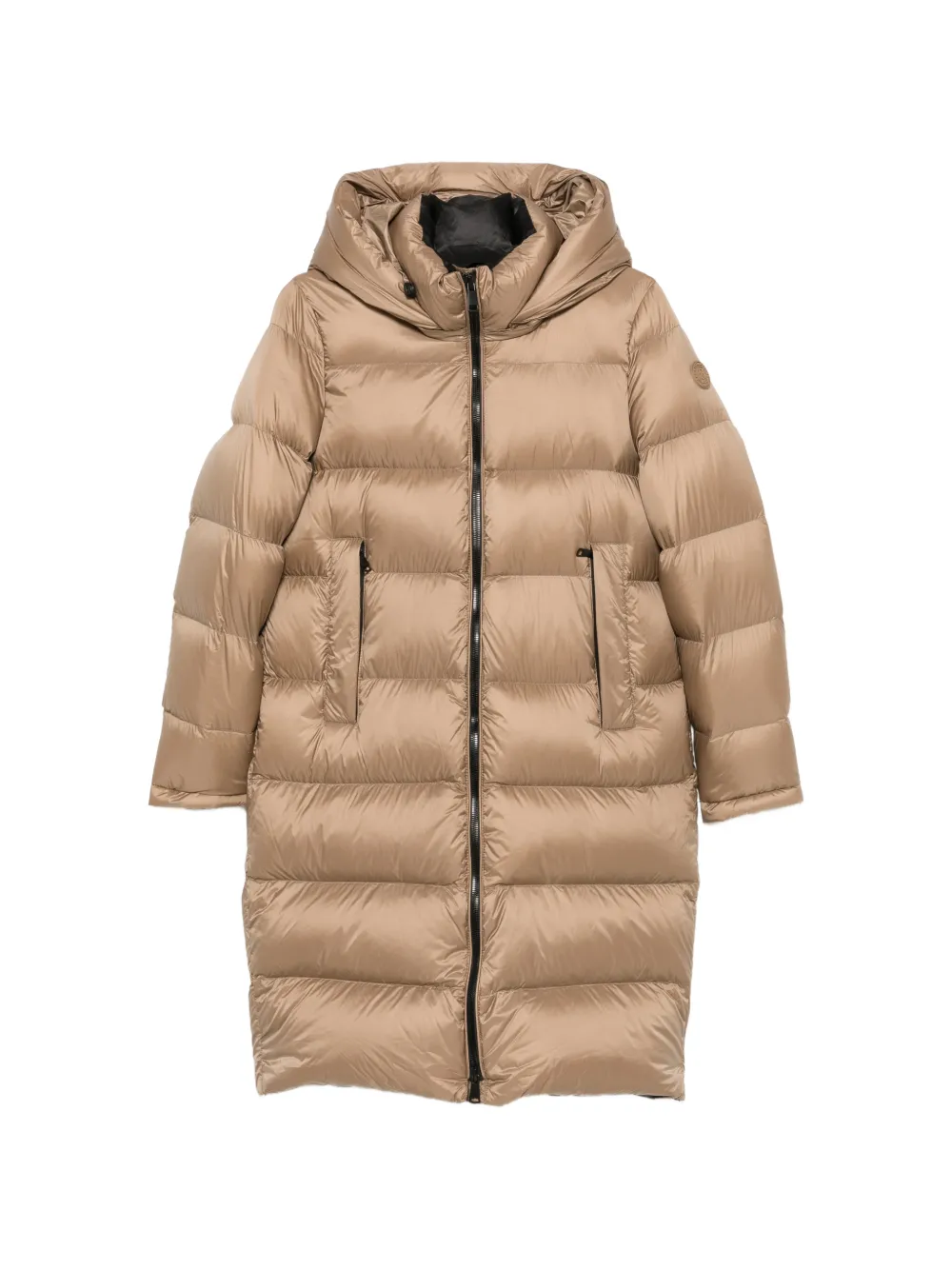 SERGIO MORETTI FIRENZE zip-up hooded puffer coat - Neutrals