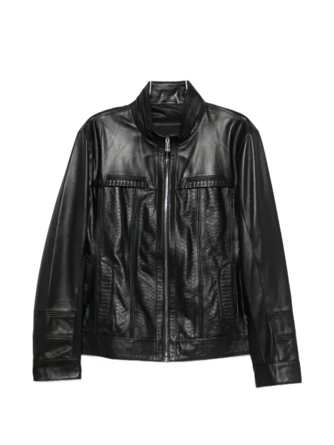 SERGIO MORETTI FIRENZE snakeskin-effect panelled jacket