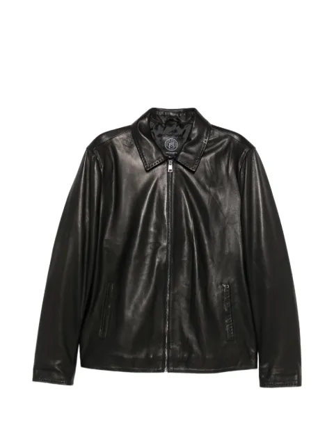 SERGIO MORETTI FIRENZE whipstitch-trim leather jacket