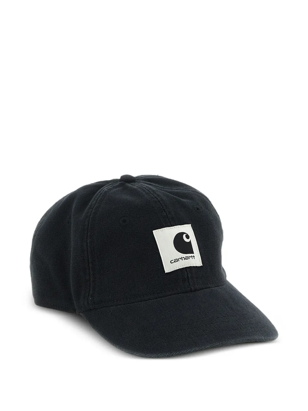 Carhartt WIP Pet met logo-patch en stonewashed-effect Zwart