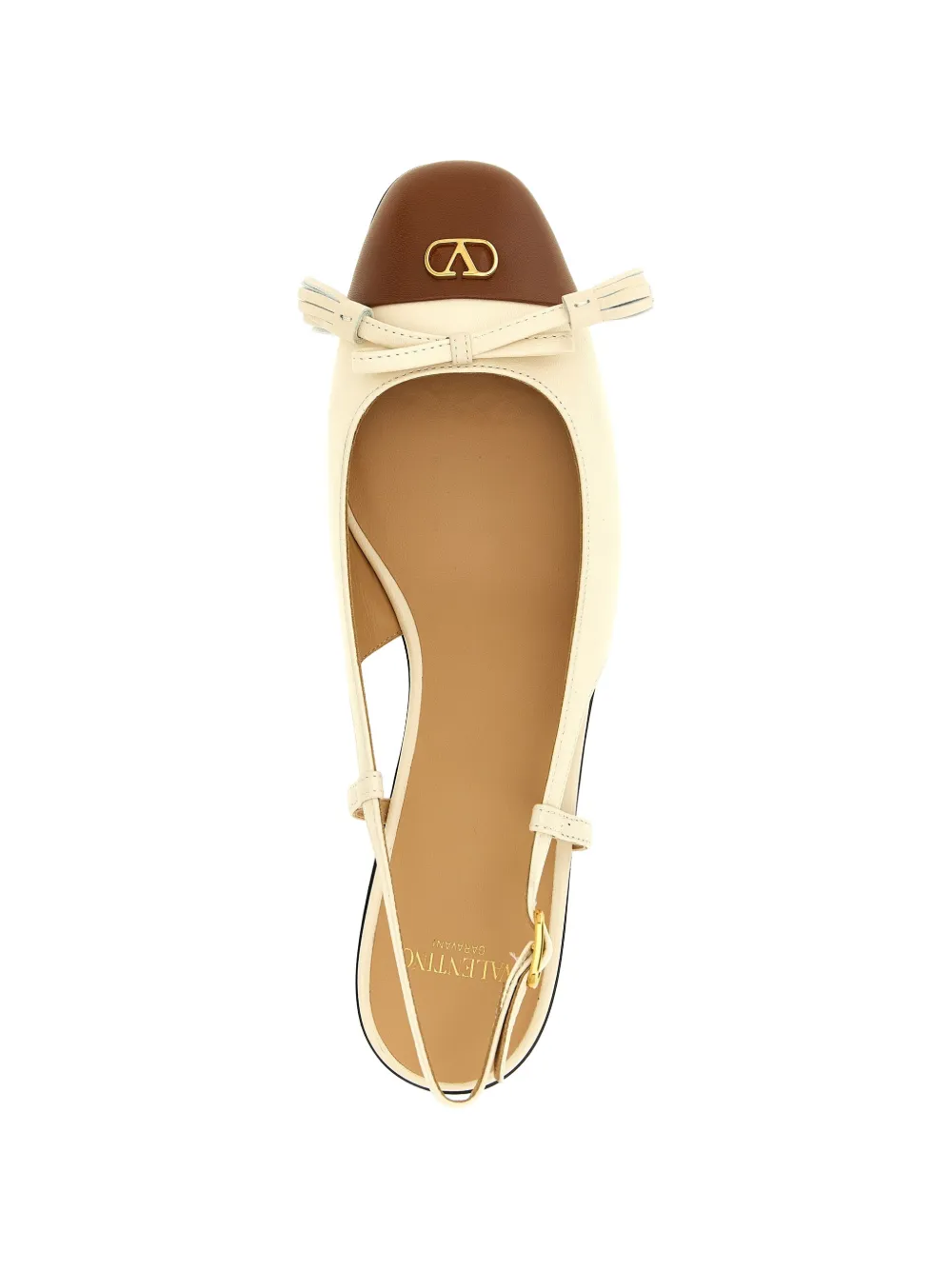 Valentino Garavani Valet Du Roi slingback ballet flats Beige
