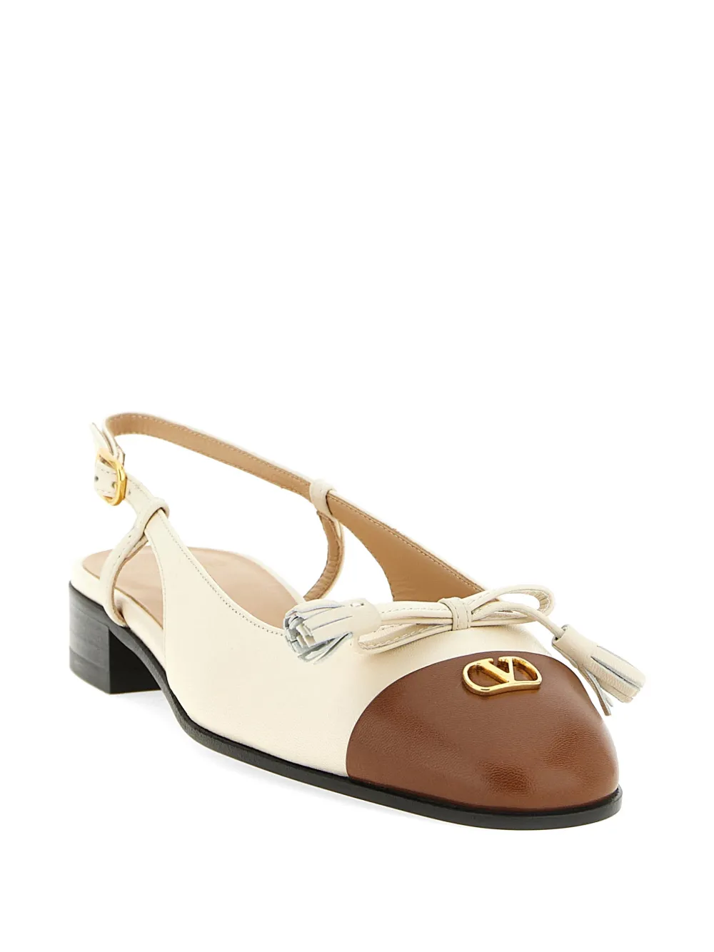 Valentino Garavani Valet Du Roi slingback ballet flats Beige
