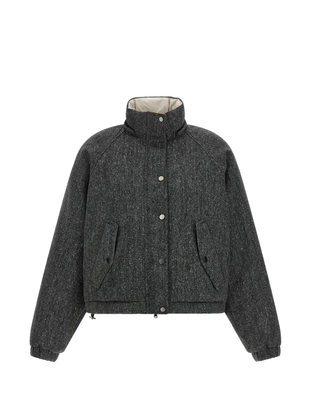 Brunello Cucinelli Donegal gebreid jack met capuchon Grijs