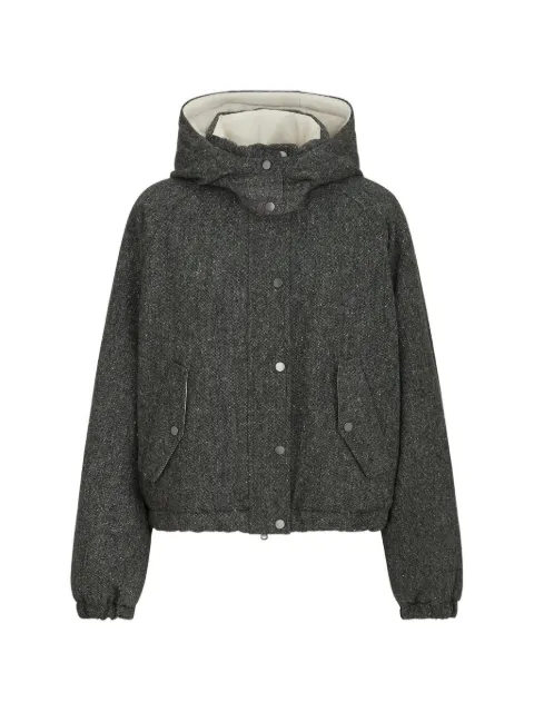 Brunello Cucinelli Donegal-knit hooded jacket
