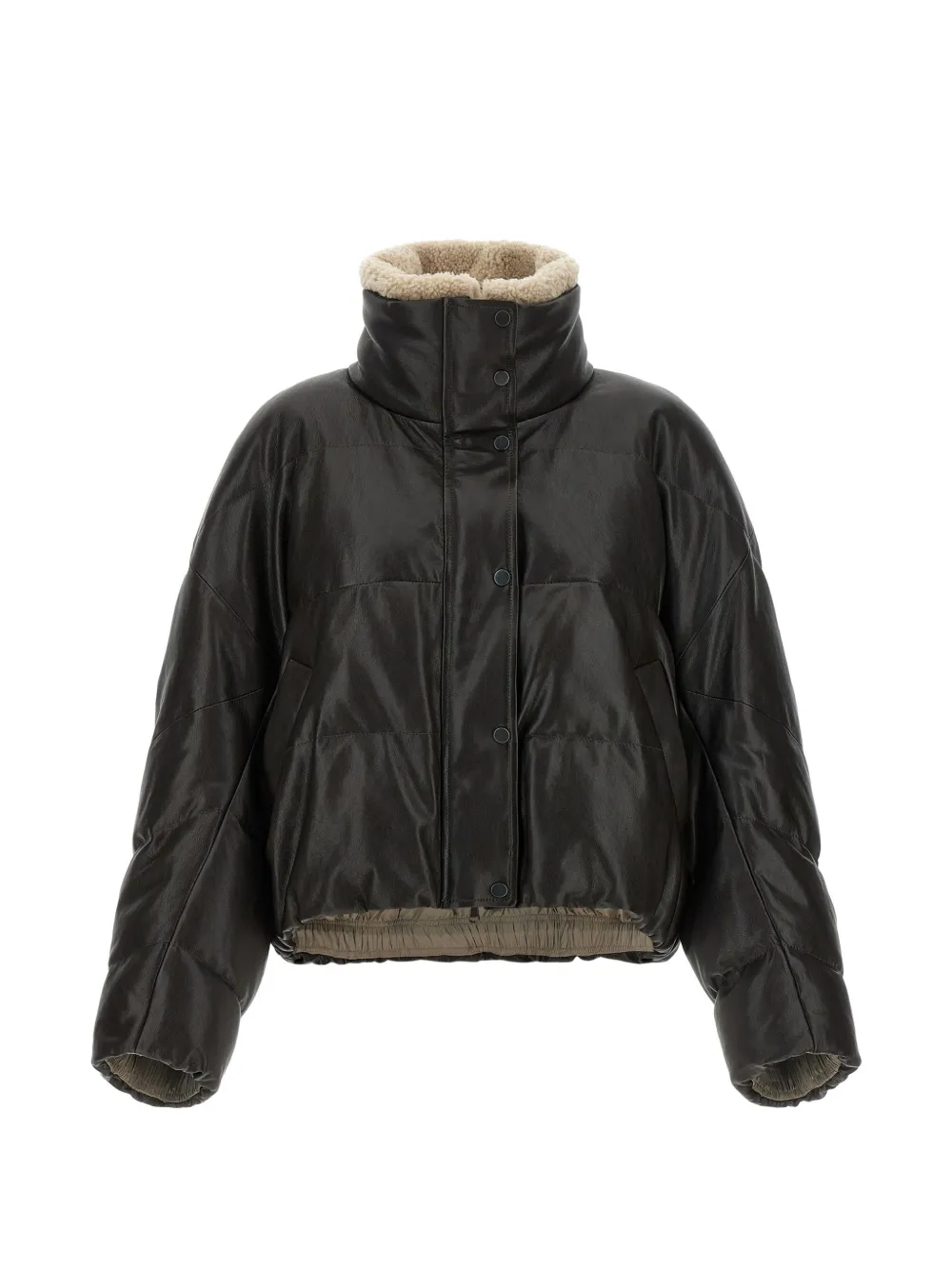 Brunello Cucinelli quilted leather jacket - Braun