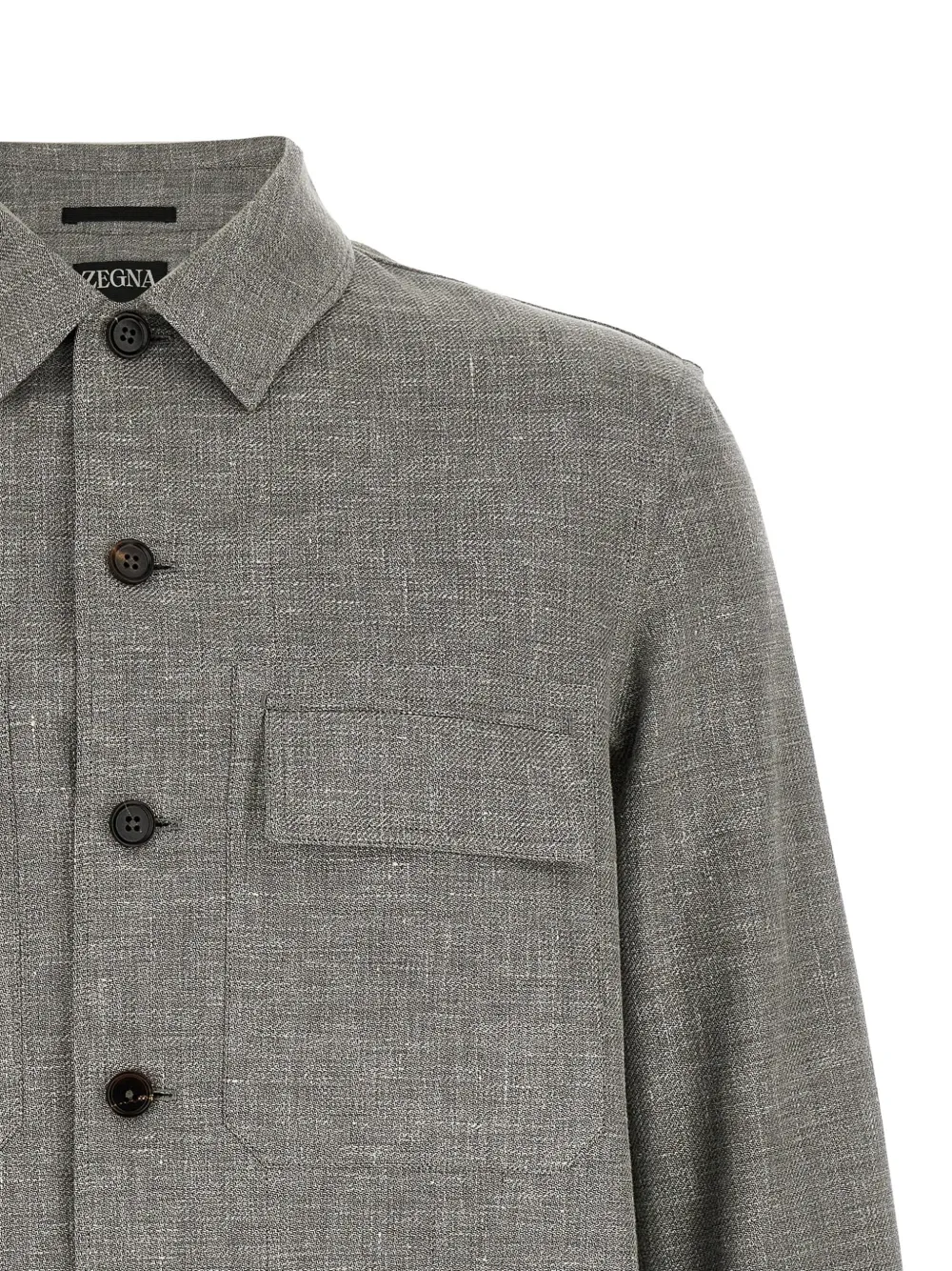 Zegna Overhemd met mélange-effect Beige