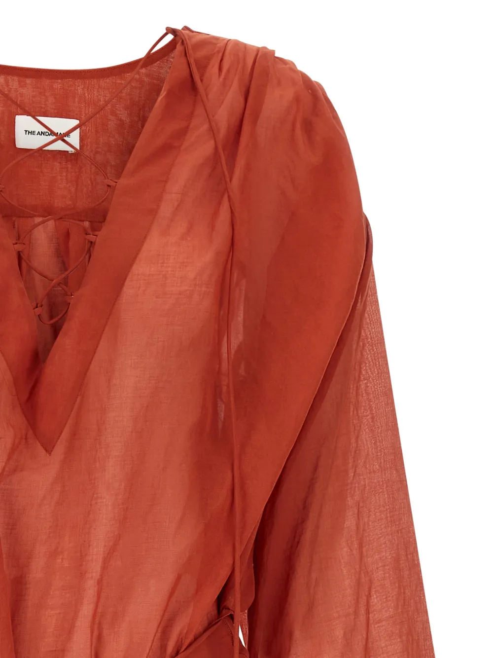 THE ANDAMANE Indira katoenen-mini-jurk Oranje