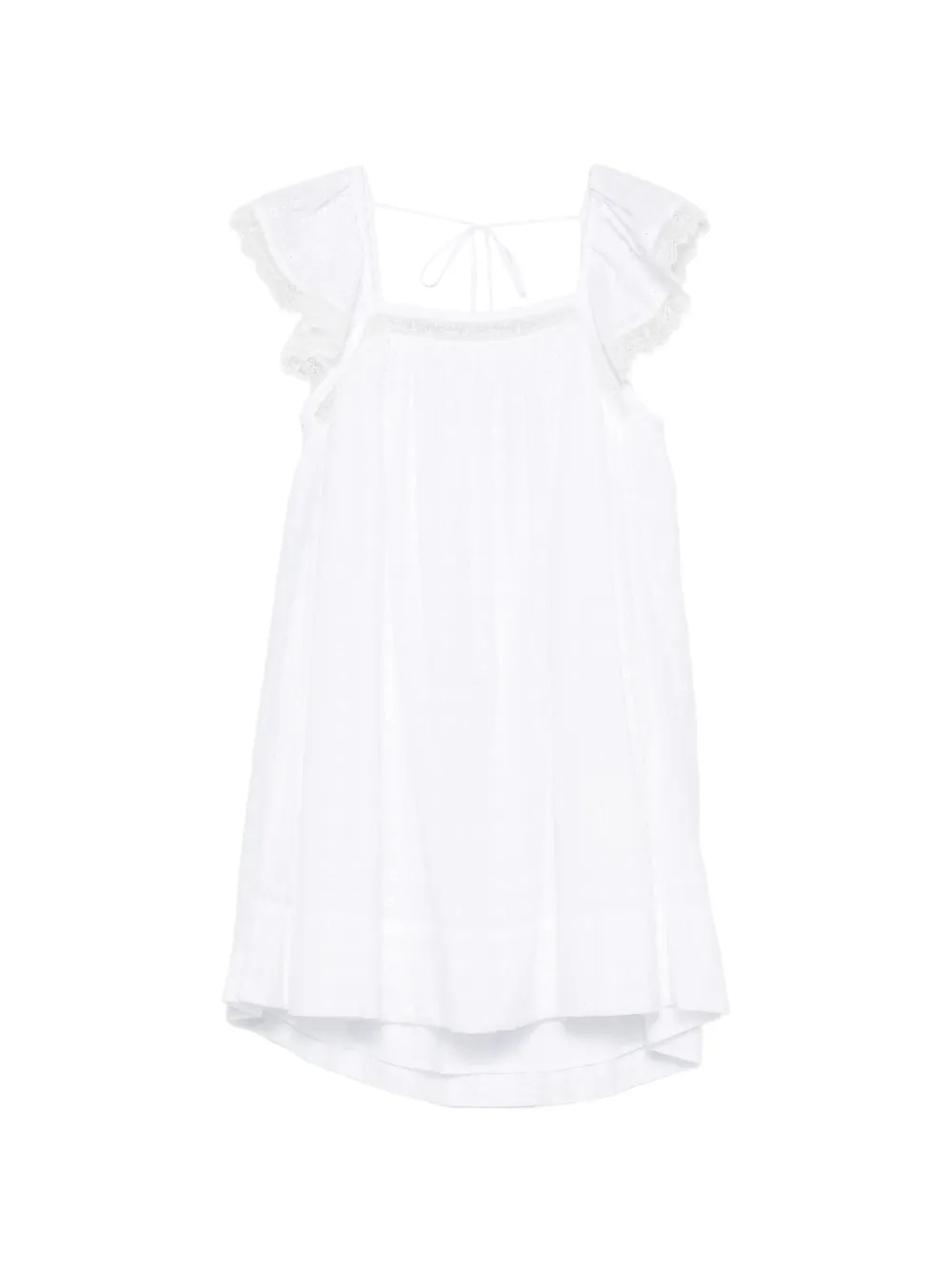 GANNI broderie-anglaise mini dress - Bianco