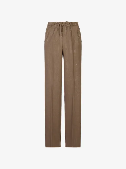 Kiton pinstripe drawstring trousers