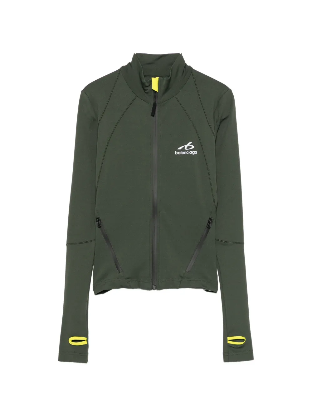 Balenciaga Logo-embroidered Jacket In Green