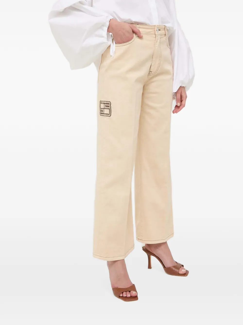 Beatrice B logo-patch jeans - Toni neutri