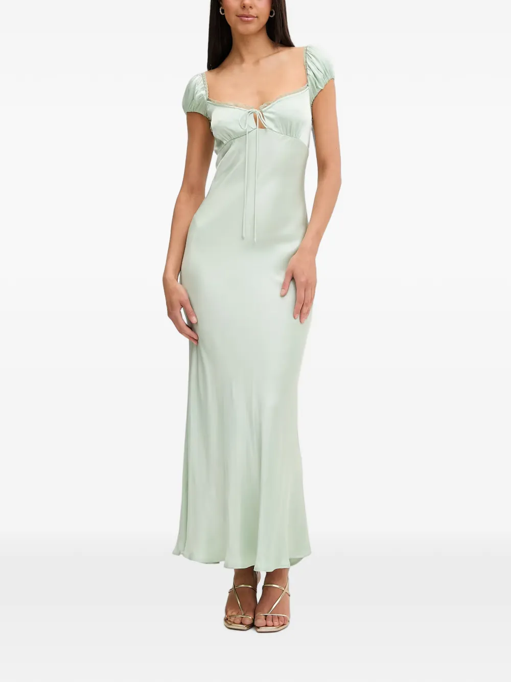 Bardot Maxikleid mit angeschnittenen Ärmeln - Grün