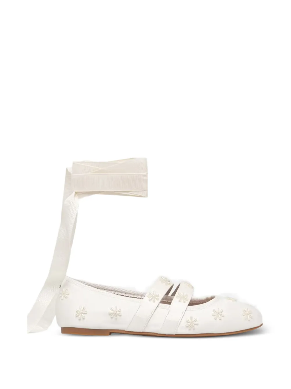 Buffalo lace-up ballet flats - Bianco